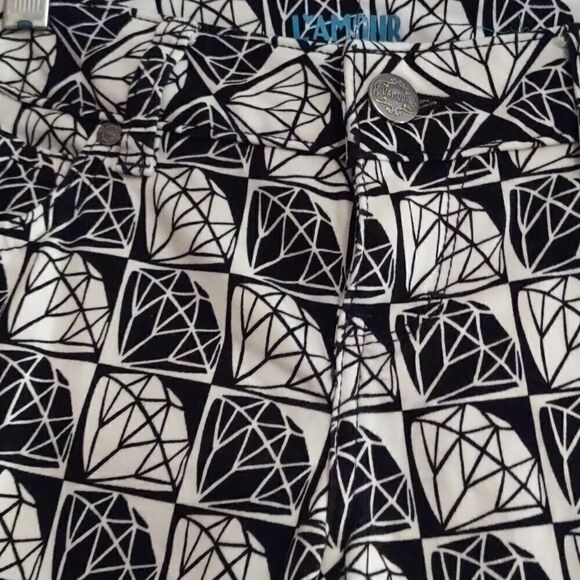 L'Amour Junior's size‎ 3 brushed denim black white diamond print zip leggings - Picture 3 of 8